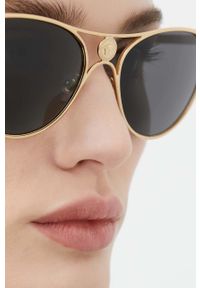 VERSACE - Versace okulary przeciwsłoneczne damskie kolor złoty. Kolor: złoty #8