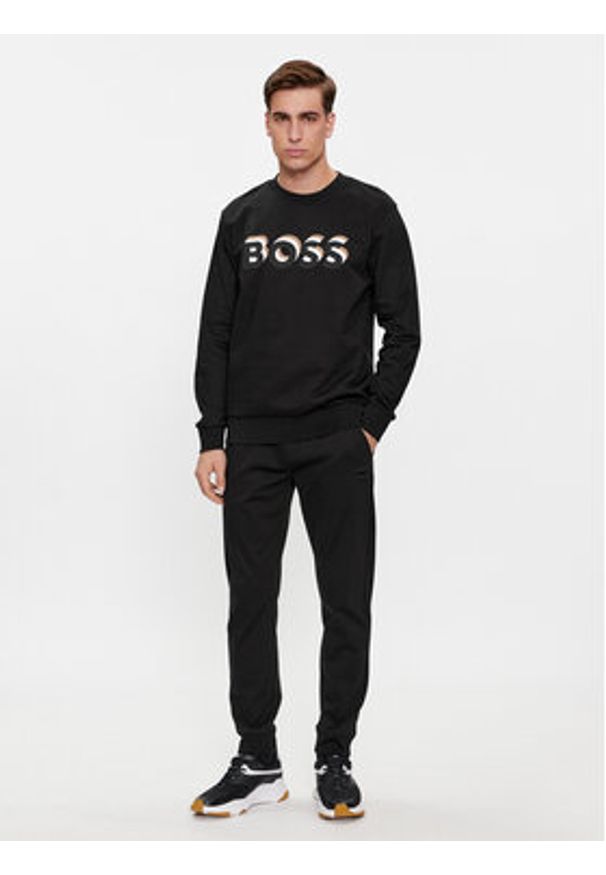 BOSS - Boss Bluza Soleri 07 50507939 Czarny Relaxed Fit. Kolor: czarny. Materiał: bawełna