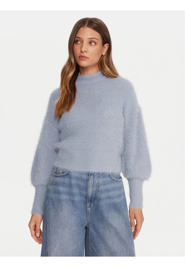 Guess Sweter W4BR25 Z3BH0 Niebieski Regular Fit. Kolor: niebieski. Materiał: syntetyk