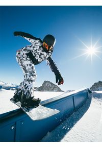 4f - 4F Spodnie snowboardowe membrana 15000 męskie - czarno-białe L. Kolor: wielokolorowy. Materiał: poliester, materiał. Sezon: zima. Sport: snowboard #1
