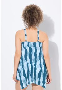 ULLA POPKEN - Damski Strój kąpielowy wzór w fale miękkie miseczki siateczka Powermesh. Kolekcja: plus size. Kolor: zielony. Materiał: poliester, elastan, poliamid, materiał