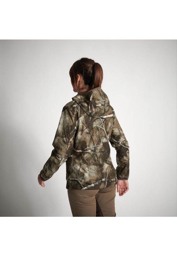 SOLOGNAC - Kurtka myśliwska damska Solognac 500 camo wodoodporna. Kolor: zielony, brązowy, wielokolorowy. Materiał: materiał, poliester. Sport: outdoor