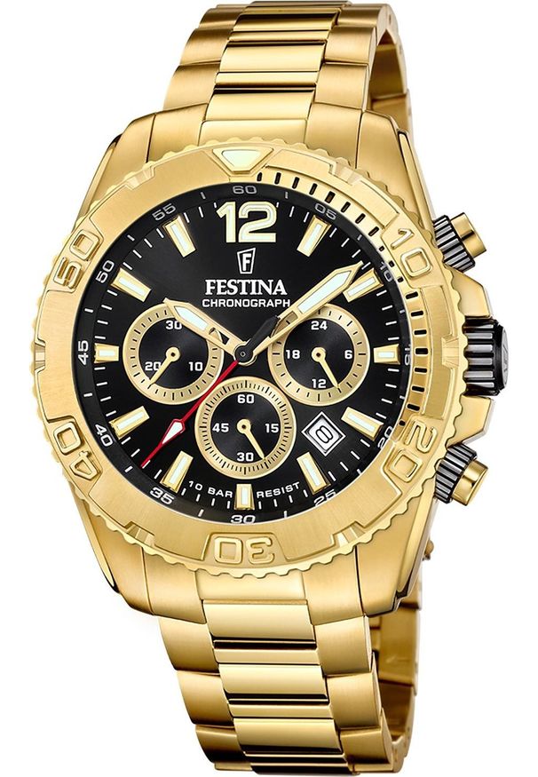 Zegarek Festina Zegarek męski Festina F20684-4 złoty. Kolor: złoty