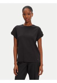 TOMMY HILFIGER - Tommy Hilfiger T-Shirt Gold Button WW0WW45628 Czarny Regular Fit. Kolor: czarny. Materiał: bawełna #1