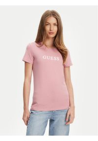 Guess T-Shirt O5RI01 KBBU1 Różowy Regular Fit. Kolor: różowy. Materiał: bawełna