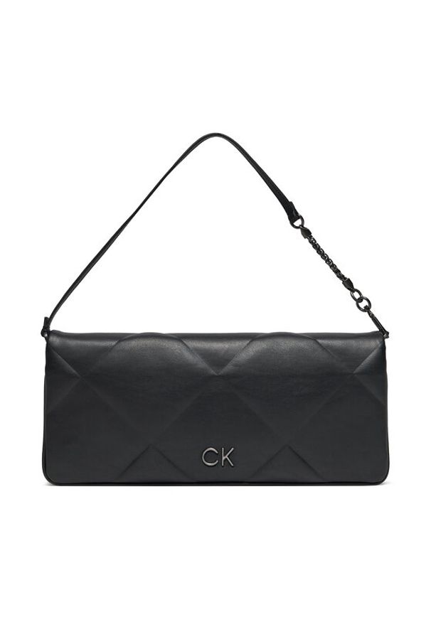 Calvin Klein Torebka Re-Lock Quilt Wristelet Clutch K60K611333 Czarny. Kolor: czarny. Materiał: skórzane