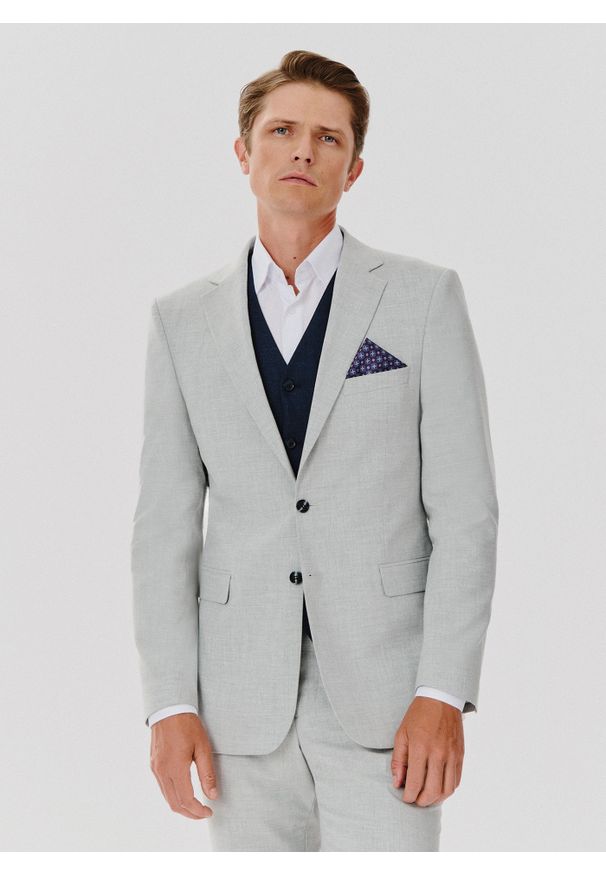 Pako Lorente - PAKO LORENTE – Marynarka garniturowa w kolorze jasnoszarym. Kolor: szary. Materiał: poliester, elastan, wiskoza. Wzór: gładki
