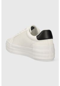 Calvin Klein Jeans sneakersy skórzane BOLD VULC FLATFORM LACEUP LTH WN kolor biały YW0YW00821. Nosek buta: okrągły. Zapięcie: sznurówki. Kolor: biały. Materiał: skóra #4