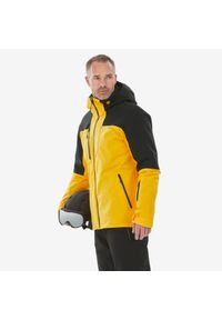WEDZE - Kurtka narciarska męska Wedze 500. Kolor: czarny, wielokolorowy, żółty. Sezon: zima. Sport: narciarstwo #1