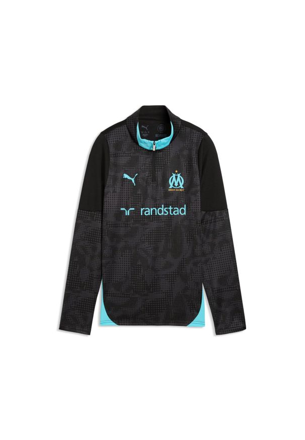 Puma - Dziecięcy treningowy top 1/4 zip OM 2025/26. Kolor: czarny. Sport: piłka nożna