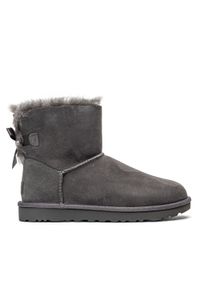 Ugg - Buty zimowe damskie UGG W Mini Bailey Bow II (1016501-GREY). Okazja: na plażę. Kolor: szary. Materiał: materiał. Sezon: zima. Styl: młodzieżowy #3