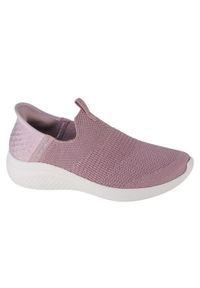skechers - Buty sportowe Sneakersy damskie, Skechers Ultra Flex 3.0 Smooth Step Slip-ins. Kolor: fioletowy, różowy, wielokolorowy. Materiał: syntetyk, tkanina, materiał. Model: Skechers Sport. Sport: turystyka piesza