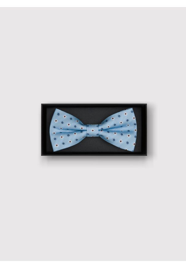 Pako Lorente - PAKO LORENTE – Niebieska mucha męska w gwiazdeczki. Okazja: na ślub cywilny, na wesele. Kolor: niebieski. Materiał: poliester. Styl: elegancki