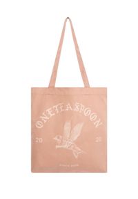 ONETEASPOON - Różowa torba Bower Bird. Kolor: różowy, wielokolorowy, fioletowy. Materiał: bawełna. Wzór: nadruk #2