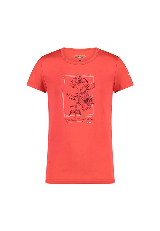 Koszulka dla dziewczynki CMP. Kolor: czerwony. Sport: turystyka piesza