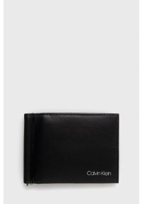 Calvin Klein - Portfel skórzany. Kolor: czarny. Materiał: skóra. Wzór: gładki #1