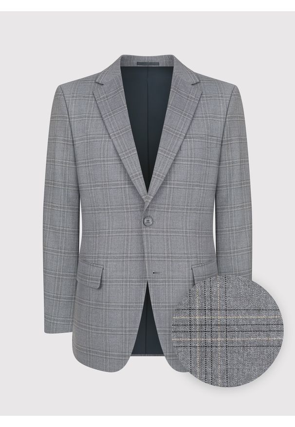 Pako Lorente - PAKO LORENTE – Szara marynarka casualowa w kratę. Okazja: na co dzień. Kolor: szary. Styl: casual