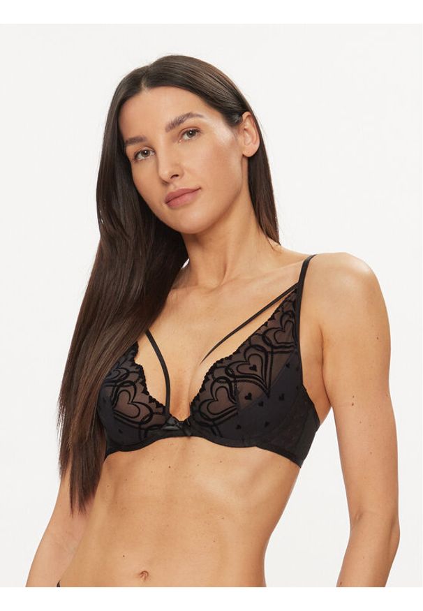 Hunkemöller Biustonosz z fiszbiną Pippa 204625 Czarny. Kolor: czarny. Materiał: syntetyk