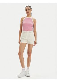 Lee Szorty jeansowe Carol112348984 Écru Regular Fit. Materiał: bawełna