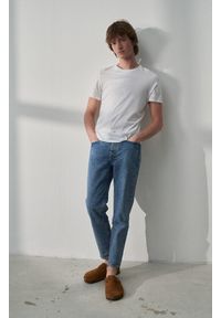 AMERICAN VINTAGE - Biały męski t-shirt z okrągłym dekoltem American Vintage. Kolor: biały. Materiał: bawełna. Długość rękawa: krótki rękaw. Długość: krótkie. Styl: vintage
