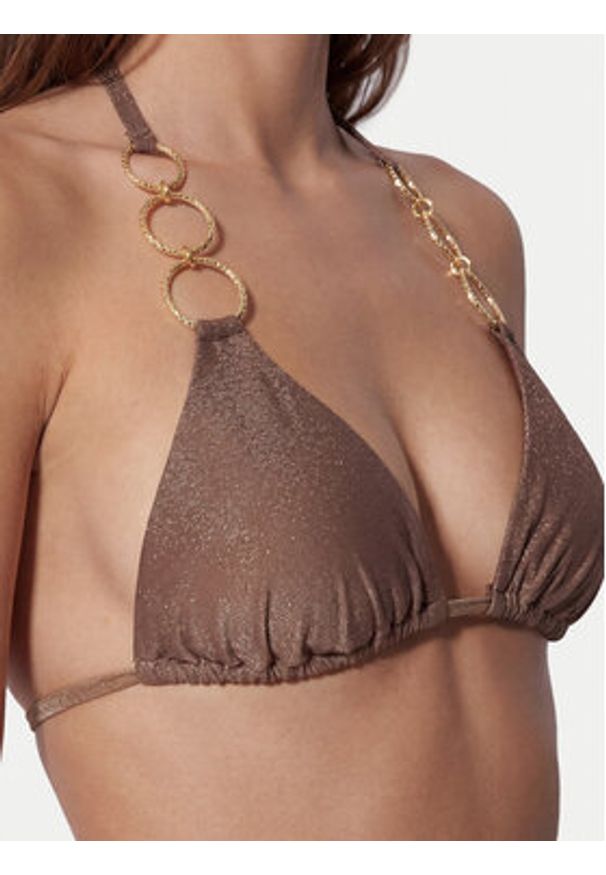 Guess Góra od bikini E6GJ11 KF600 Brązowy. Kolor: brązowy. Materiał: syntetyk