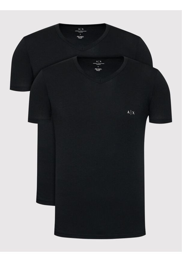 Armani Exchange Komplet t-shirtów 956004 CC282 07320 Czarny Regular Fit. Kolor: czarny. Materiał: bawełna