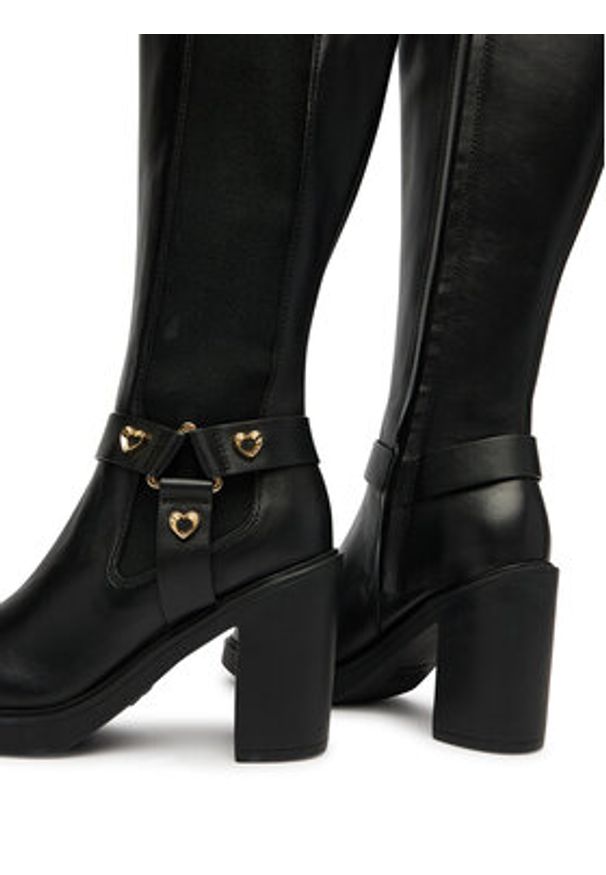 Love Moschino - LOVE MOSCHINO Kozaki JA2608AG0NIA0000 Czarny. Kolor: czarny. Materiał: skóra