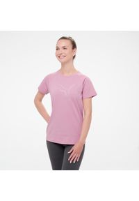 Koszulka damska Puma Gym & Pilates. Kolor: różowy. Materiał: bawełna. Sport: joga i pilates