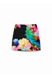 Desigual Spódnica mini 23SWFW09 Kolorowy Slim Fit. Materiał: bawełna. Wzór: kolorowy