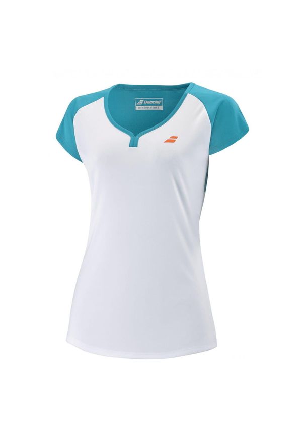 Koszulka dziewczęca Babolat Sleeve Top Girl white/green 128. Kolor: zielony, biały, wielokolorowy