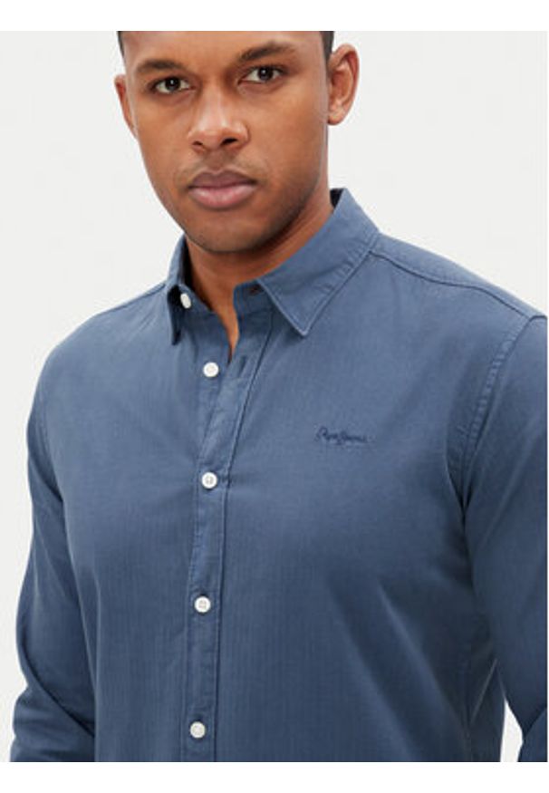 Pepe Jeans Koszula Phil PM308274 Niebieski Regular Fit. Kolor: niebieski. Materiał: bawełna