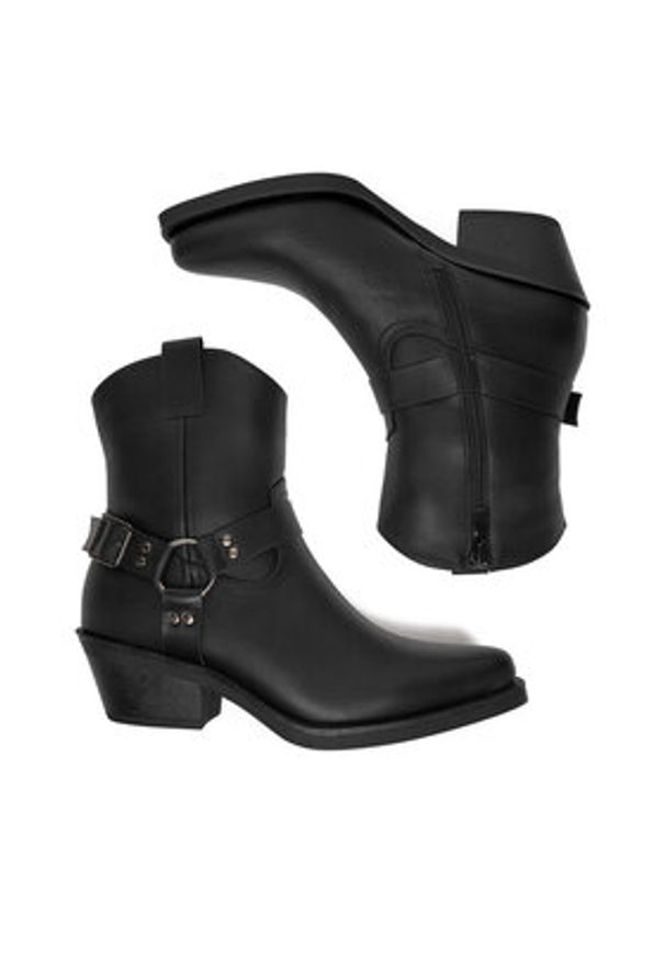 DeeZee Kowbojki HX21065-55A Czarny. Kolor: czarny. Materiał: syntetyk, materiał