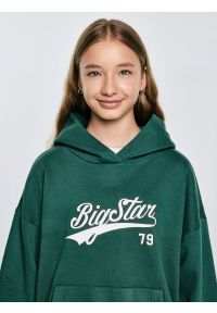Big-Star - Bluza dziewczęca z kapturem z nadrukiem zielona Rubilia 304. Okazja: na uczelnię, na spacer. Typ kołnierza: kaptur. Kolor: zielony. Materiał: dzianina. Wzór: nadruk. Styl: młodzieżowy #7