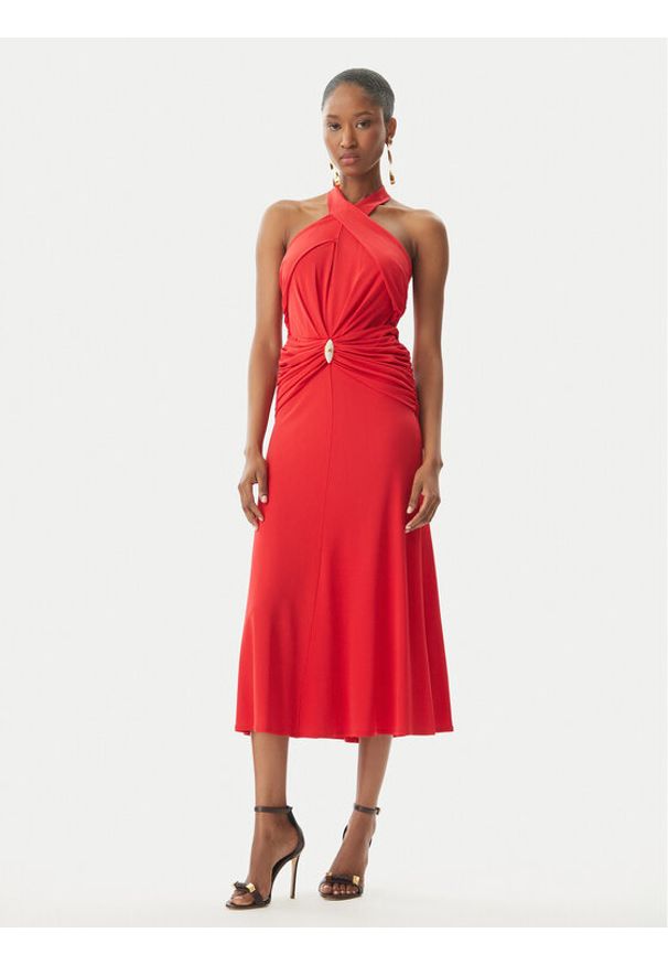Elisabetta Franchi Sukienka koktajlowa AB71952E2 CG5 Czerwony Regular Fit. Kolor: czerwony. Materiał: wiskoza. Styl: wizytowy