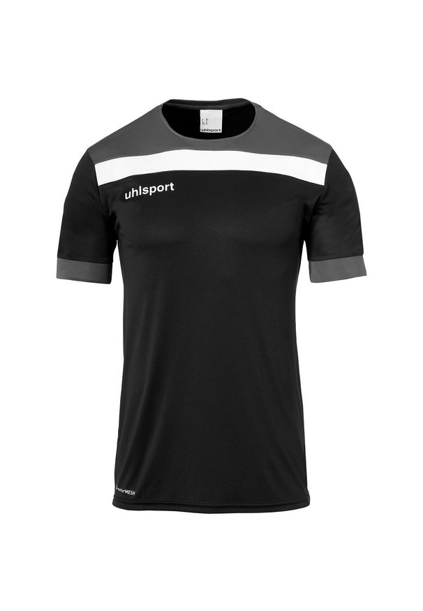 UHLSPORT - Koszulka sportowa męska Uhlsport Offense 23. Kolor: wielokolorowy, czarny, szary, biały, fioletowy. Materiał: poliester. Długość rękawa: krótki rękaw. Długość: krótkie