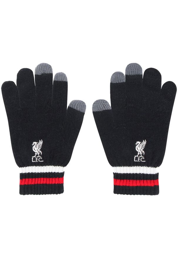 LIVERPOOL FC - Rękawiczki Liverpool FC dziecięce - oficjalny licencjonowany. Kolor: czarny. Sezon: zima