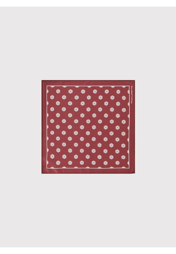 Pako Lorente - PAKO LORENTE - Bordowa poszetka męska sześciokąty. Kolor: czerwony. Materiał: poliester. Wzór: geometria