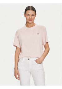 Guess Jeans T-Shirt W4YI05 K8HM0 Różowy Regular Fit. Kolor: różowy. Materiał: bawełna