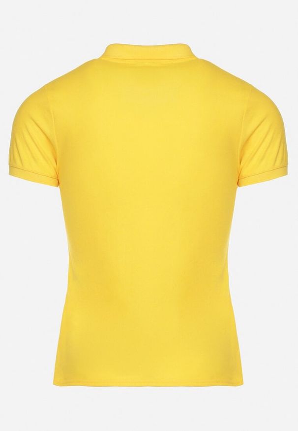 Born2be - Żółty T-shirt Polo z Bawełną Fodelira. Okazja: na co dzień. Typ kołnierza: polo. Kolor: żółty. Materiał: bawełna. Styl: casual, klasyczny, elegancki