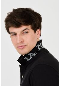 La Martina - LA MARTINA Czarne męskie polo z małym logo, Rozmiar XL. Typ kołnierza: polo. Kolor: czarny