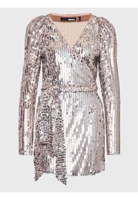 ROTATE Sukienka koktajlowa Sequin RT2259 Srebrny Slim Fit. Kolor: srebrny. Materiał: syntetyk. Styl: wizytowy #4