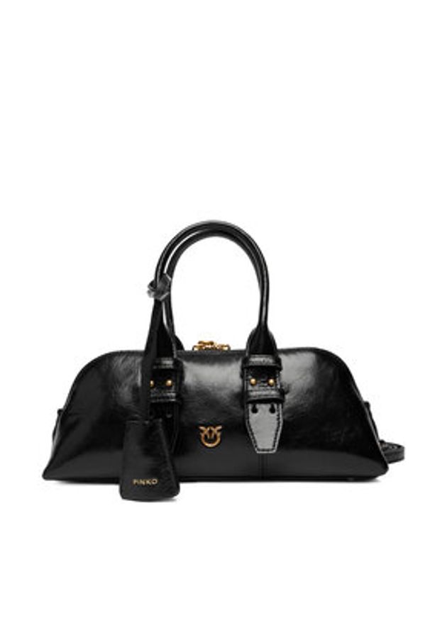 Pinko - PINKO Torebka Bowling Bag Baguette AI 25-26 105334 A2VW Czarny. Kolor: czarny. Materiał: skórzane