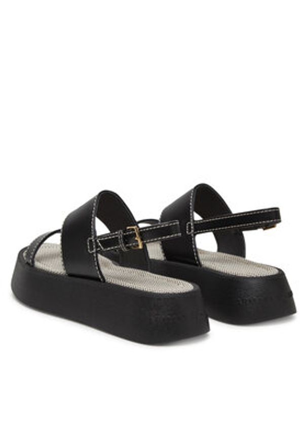 Armani Exchange Sandały XDP054 XV921 00002 Czarny. Kolor: czarny. Materiał: skóra