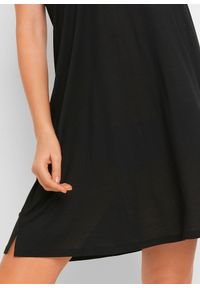 bonprix - Prześwitująca sukienka plażowa. Okazja: na plażę. Typ kołnierza: dekolt w serek. Kolor: czarny. Długość rękawa: na ramiączkach #3