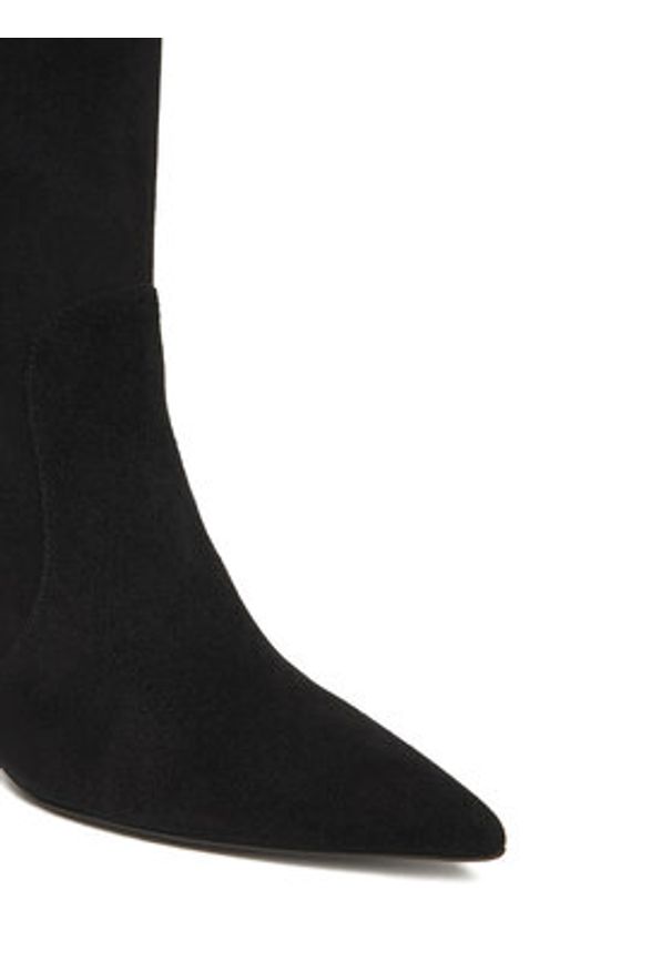 Stuart Weitzman Kozaki Vinnie Zip SM588 Czarny. Kolor: czarny. Materiał: zamsz, skóra