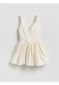Reserved - Kombinezon z bawełną - złamana biel. Materiał: bawełna. Typ sukienki: proste