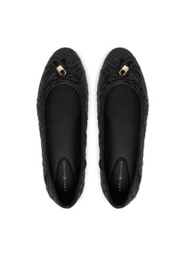 TOMMY HILFIGER - Tommy Hilfiger Baleriny Th Quilted Ballerina FW0FW09264 Czarny. Kolor: czarny. Materiał: skóra