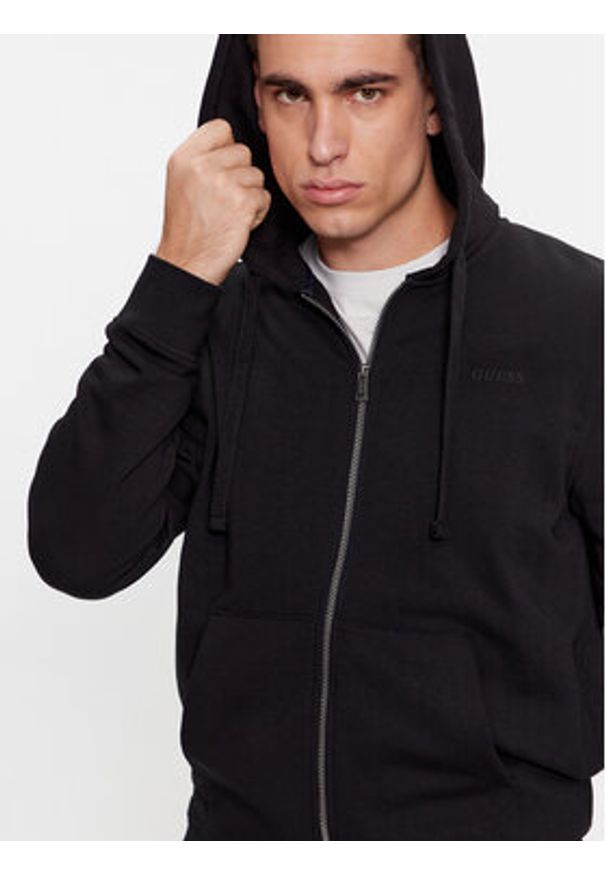 Guess Bluza M4RQ48 KBK32 Czarny Regular Fit. Kolor: czarny. Materiał: syntetyk, bawełna