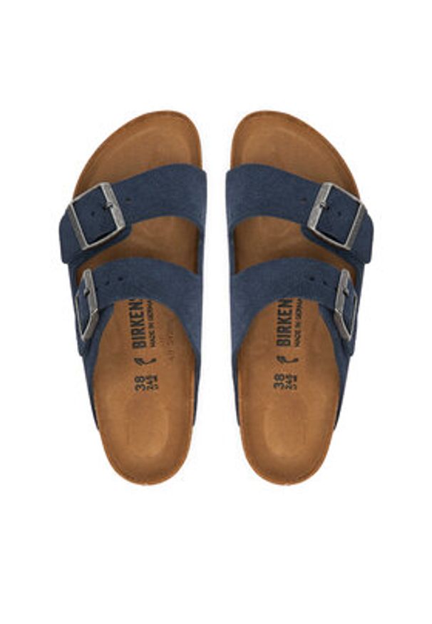Birkenstock Klapki Arizona 1030895 Granatowy. Kolor: niebieski. Materiał: zamsz, skóra