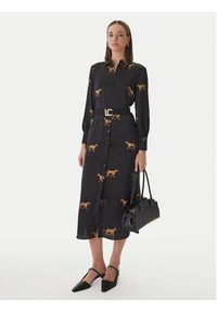 LOLA CASADEMUNT Sukienka koszulowa LS2616091 Czarny Regular Fit. Kolor: czarny. Materiał: syntetyk. Typ sukienki: koszulowe #3